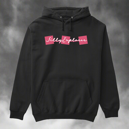 Black 'Solo Backpacker' Women Hoodie by SillyExplorer 2nd Front View