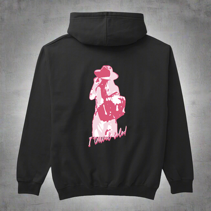 Black 'Solo Traveller' Women Hoodie by SillyExplorer 2nd Back View