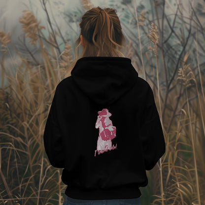 Black 'Solo Traveller' Women Hoodie by SillyExplorer Back View