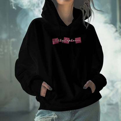 Black 'Solo Traveller' Women Hoodie by SillyExplorer Front View