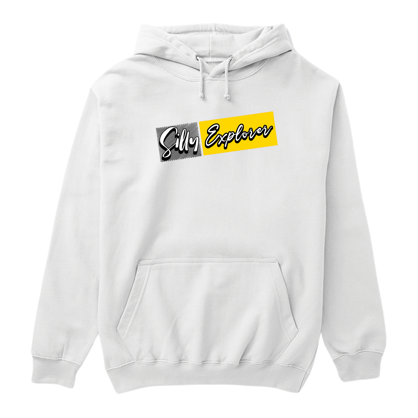 White 'Born Rider' Men Hoodie by SillyExplorer 3rd Front View