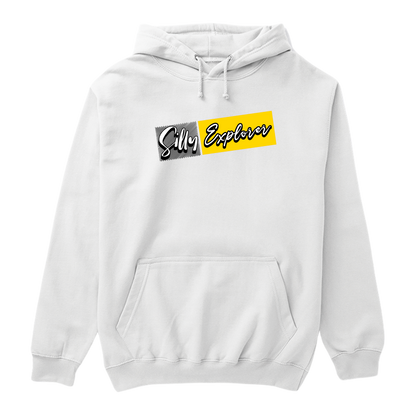 White 'Born Rider' Men Hoodie by SillyExplorer 3rd Front View