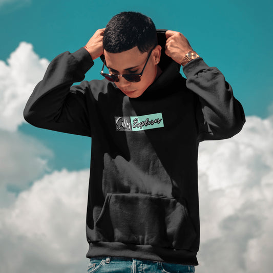 Black 'Ride Emotions' Men Hoodie by SillyExplorer Front View