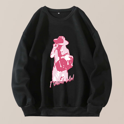 'Solo Traveller' Women Black Sweatshirt by SillyExplorer Front View