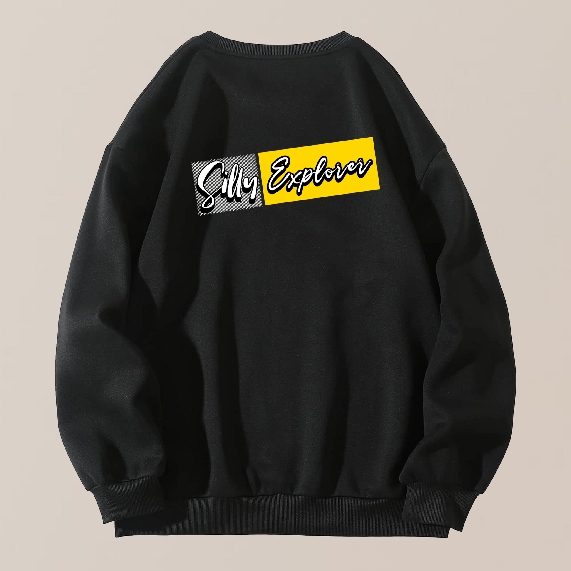 ‘Born Rider’ Men Black Sweatshirt by SillyExplorer 2nd Back View