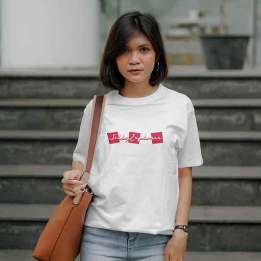 'Solo Traveller’ Women White T-Shirt by SillyExplorer Front View