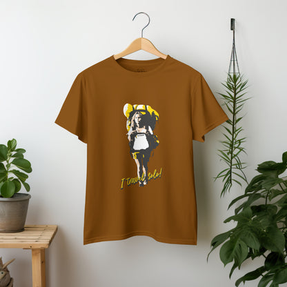 'Solo Backpacker’ Women Brown T-Shirt by SillyExplorer 2nd Front View