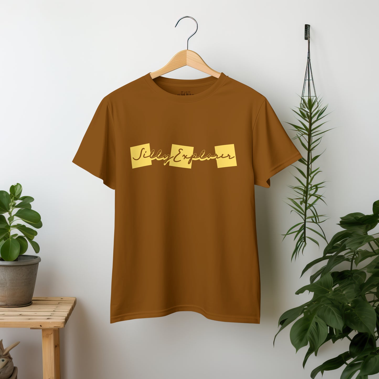 ‘Lovely Hugs’ Women Brown T-Shirt Valentine Special by SillyExplorer 2nd Front View