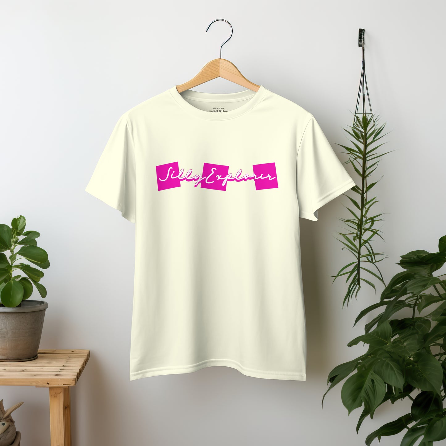 ‘Lovely Hugs’ Women Off-White T-Shirt Valentine Special by SillyExplorer 2nd Front View