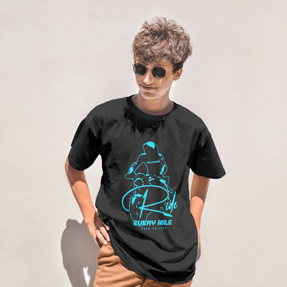 ‘Born Rider’ Men Black T-Shirt by SillyExplorer Front View