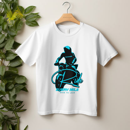 ‘Born Rider’ Men White T-Shirt by SillyExplorer 2nd Front View