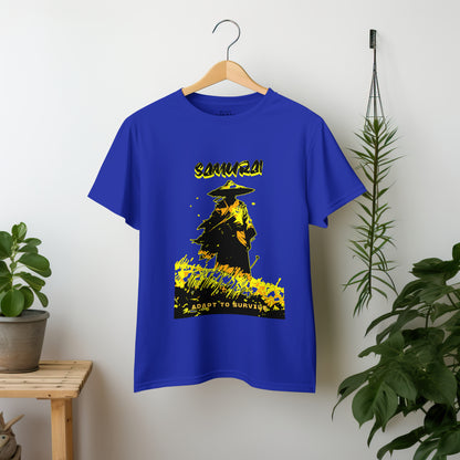 ‘Samurai Survival’ Men Royal Blue T-Shirt by SillyExplorer 2nd Front View